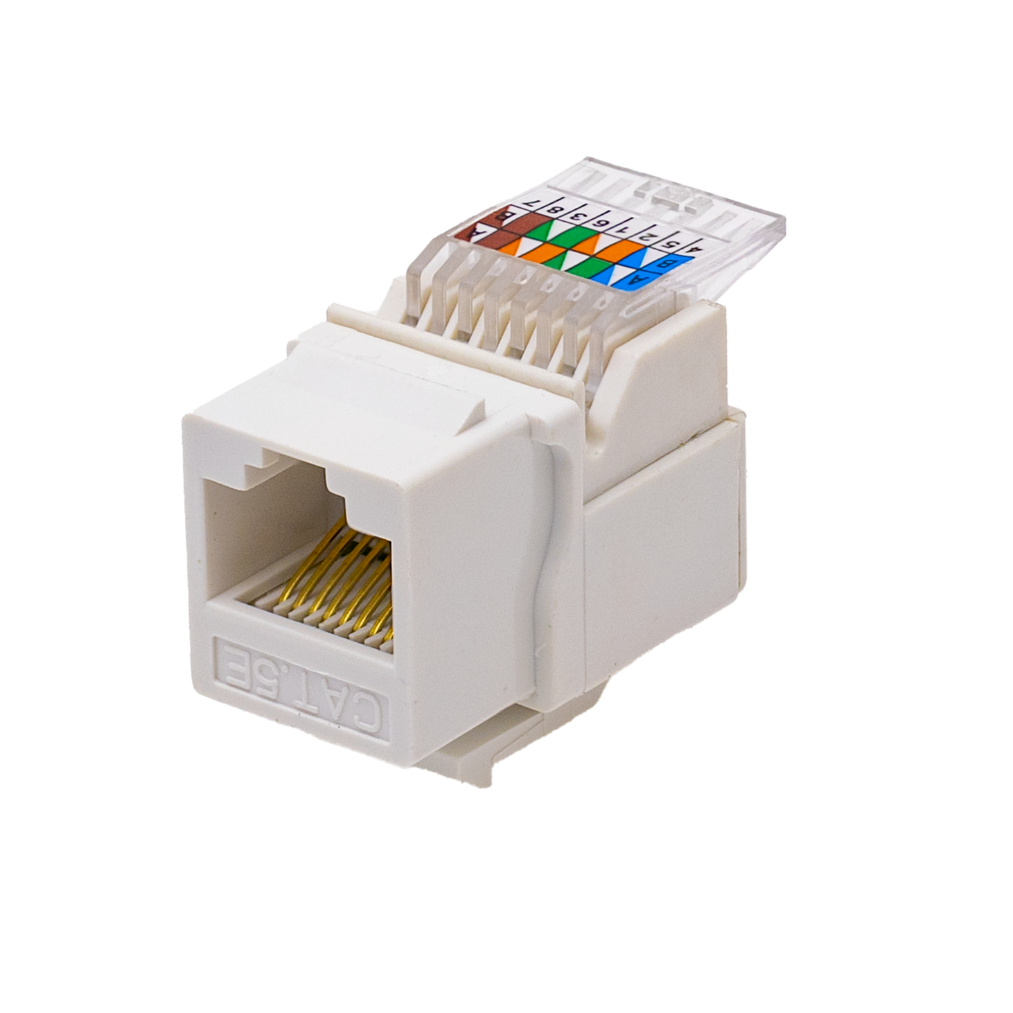 Keystone Jack 8P8C (RJ-45), UTP, Cat.5e. заделка без инструмента, белый SUPRLAN 10-0312
