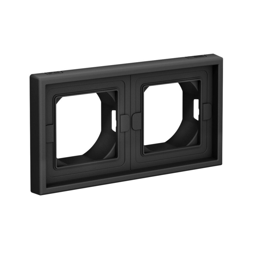 ARTGALLERY рамка 2-постовая IP44,  карбон Systeme Electric GAL441002