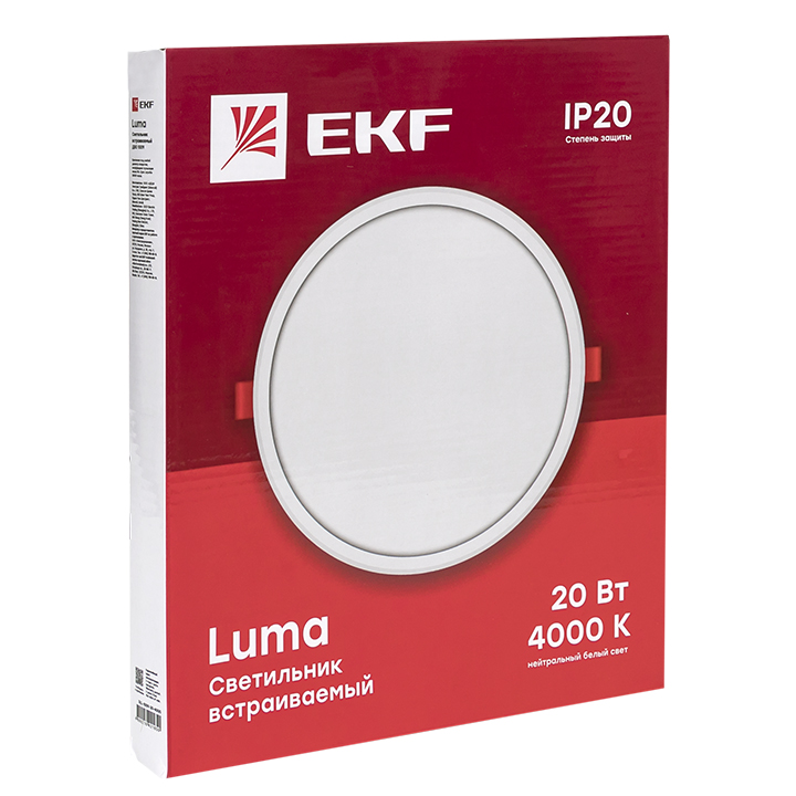 Светильник встраиваемый светодиодный ДВО 1009 20Вт 4000K IP20 Basic EKF DLL-1009-20-4000