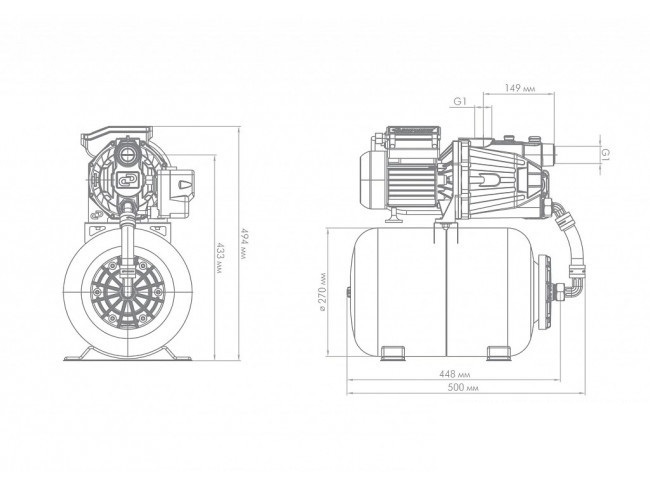 Станция насосная ДЖАМБО 60/35Ч-24, чугун, 2.0 Джилекс 3015