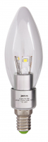 Лампа светодиодная LED 3вт E14 С37 PLED холодная прозрачная (свеча) JazzWay PLED-С37 3w40 CL