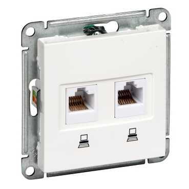 W59 Розетка двойная компьютерная скрытая в рамку белая Systeme Electric RSI-251KK5E-1-86