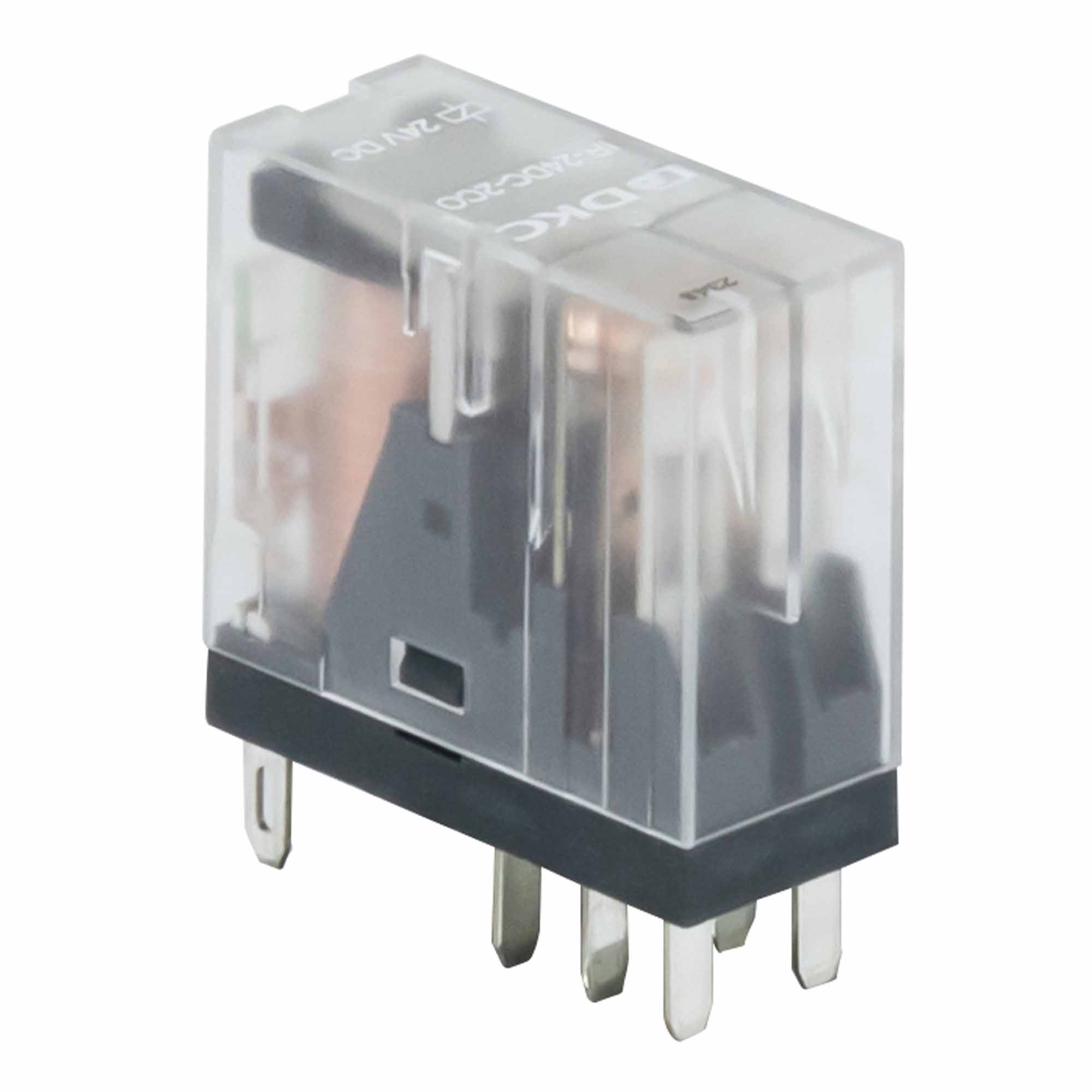 Реле миниатюрное промышленное, 2CO, коммутируемый ток 8 А, AgSnO, напряжение 24V DC, опция – светодиод DKC IR-24DC-2CO