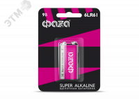 Элемент питания, крона 6LR61 Super Alkaline, блистер, 1шт. ФАZА 2858412
