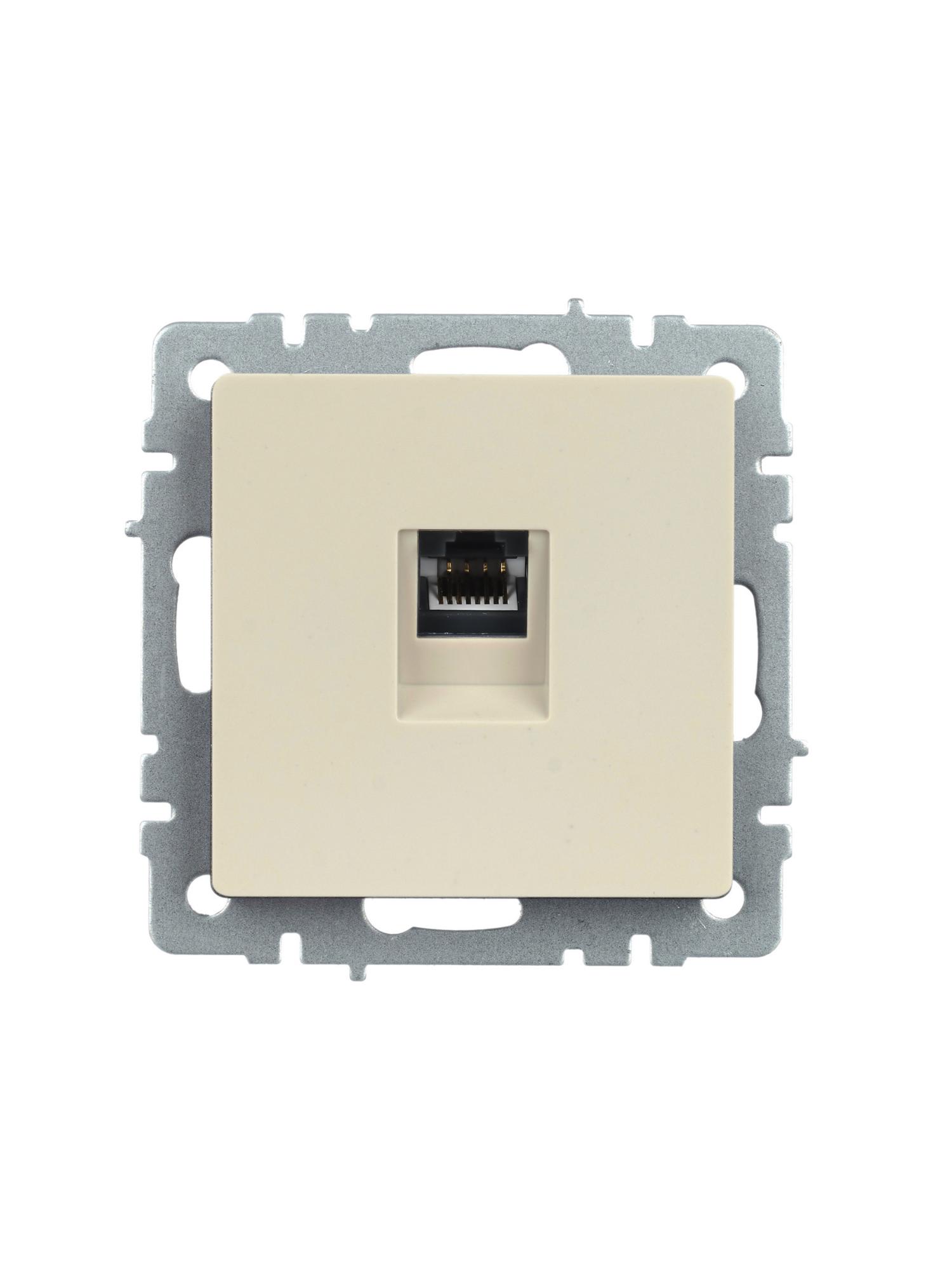 BRITE Розетка компьютерная RJ45 кат.5E РК10-БрКр бежевый IEK BR-K10-1-K10