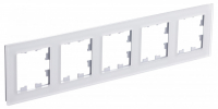 ATLASDESIGN NATURE рамка пятипостовая, МАТОВОЕ ОРГАНИЧЕСКОЕ СТЕКЛО БЕЛЫЙ Systeme Electric ATN330105