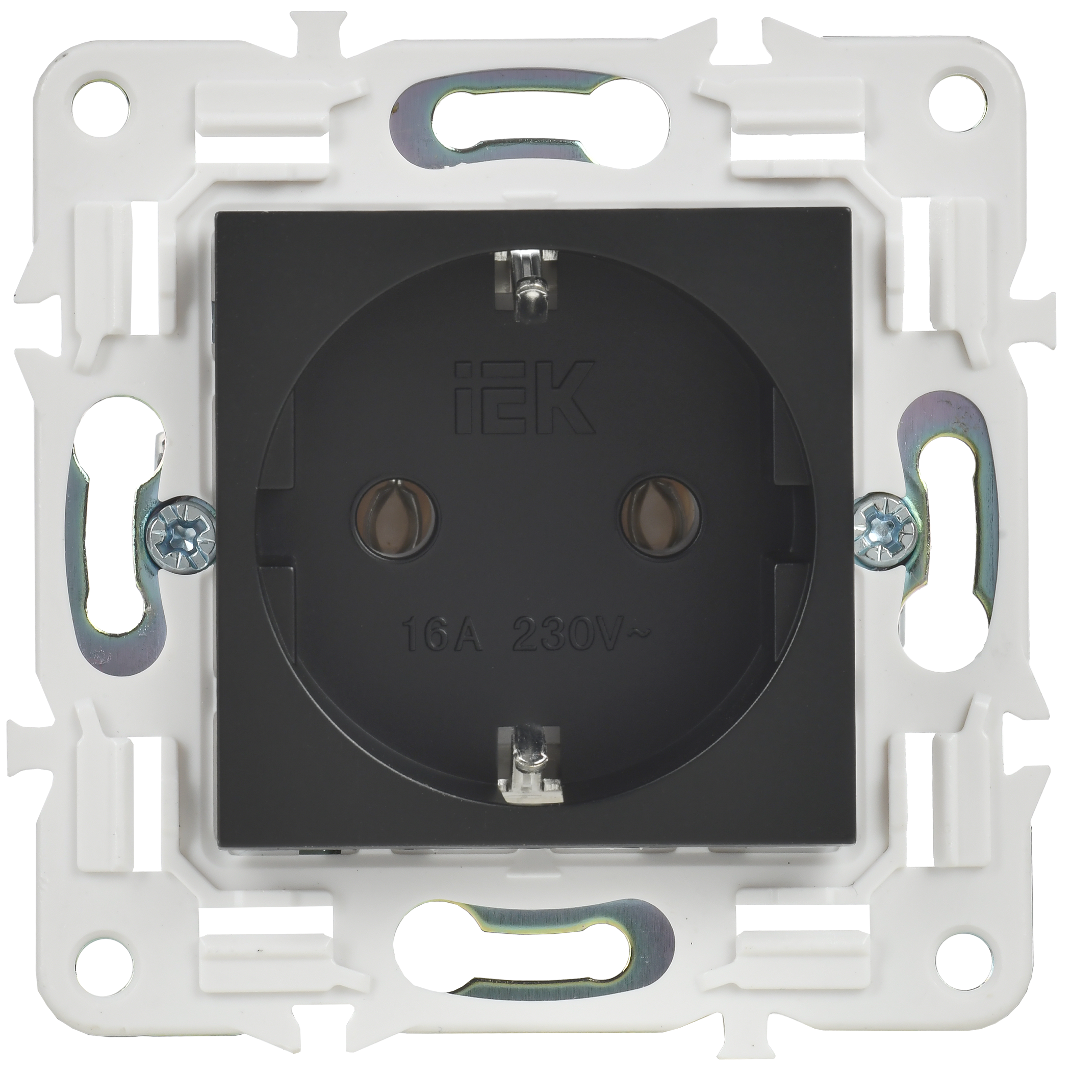 SKANDY Розетка с заземлением без защитных шторок 16А SK-R05Bl черный IEK SK-R11-16-K02