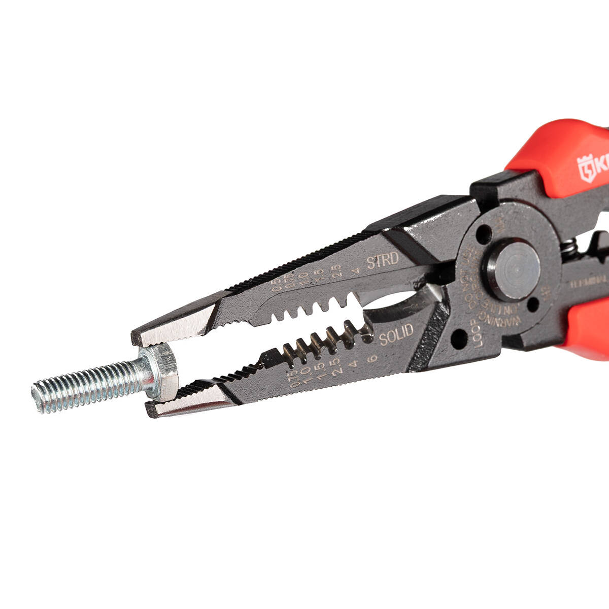 Мультитул-длинногубцы 205 мм серия ПРОФИ с функцией опрессовки, снятия изоляции и резки КВТ 101596