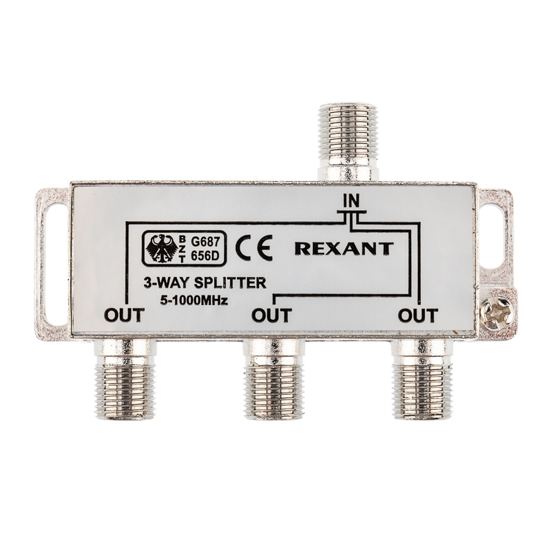 Делитель ТВ х 3 под F разъём 5-1000 МГц REXANT etm05-6002