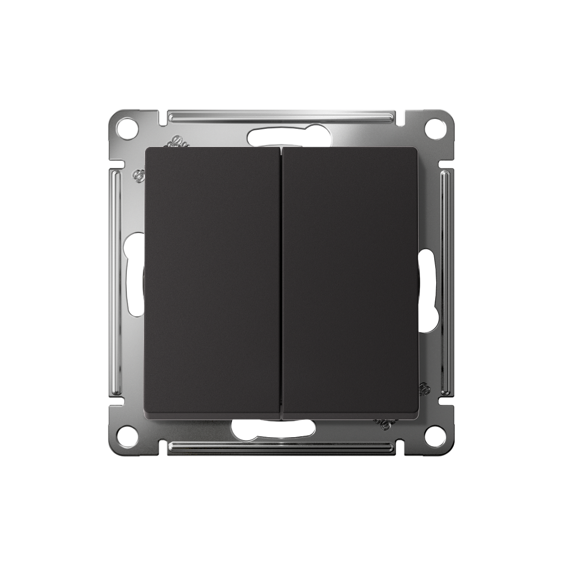 ATLASDESIGN 2-клавишный ВЫКЛЮЧАТЕЛЬ, сх.5, 10АХ, быстрозажимные клеммы, КАРБОН Systeme Electric ATN001051S