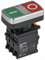 Кнопка I-O с подсветкой d=22мм 1NO+1NC MASTER IEK MI-BT60-11DR-3-11-K51