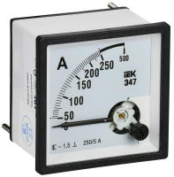 Амперметр Э47 250/5А класс точности 1,5 72х72мм IEK IPA10-6-0250-E