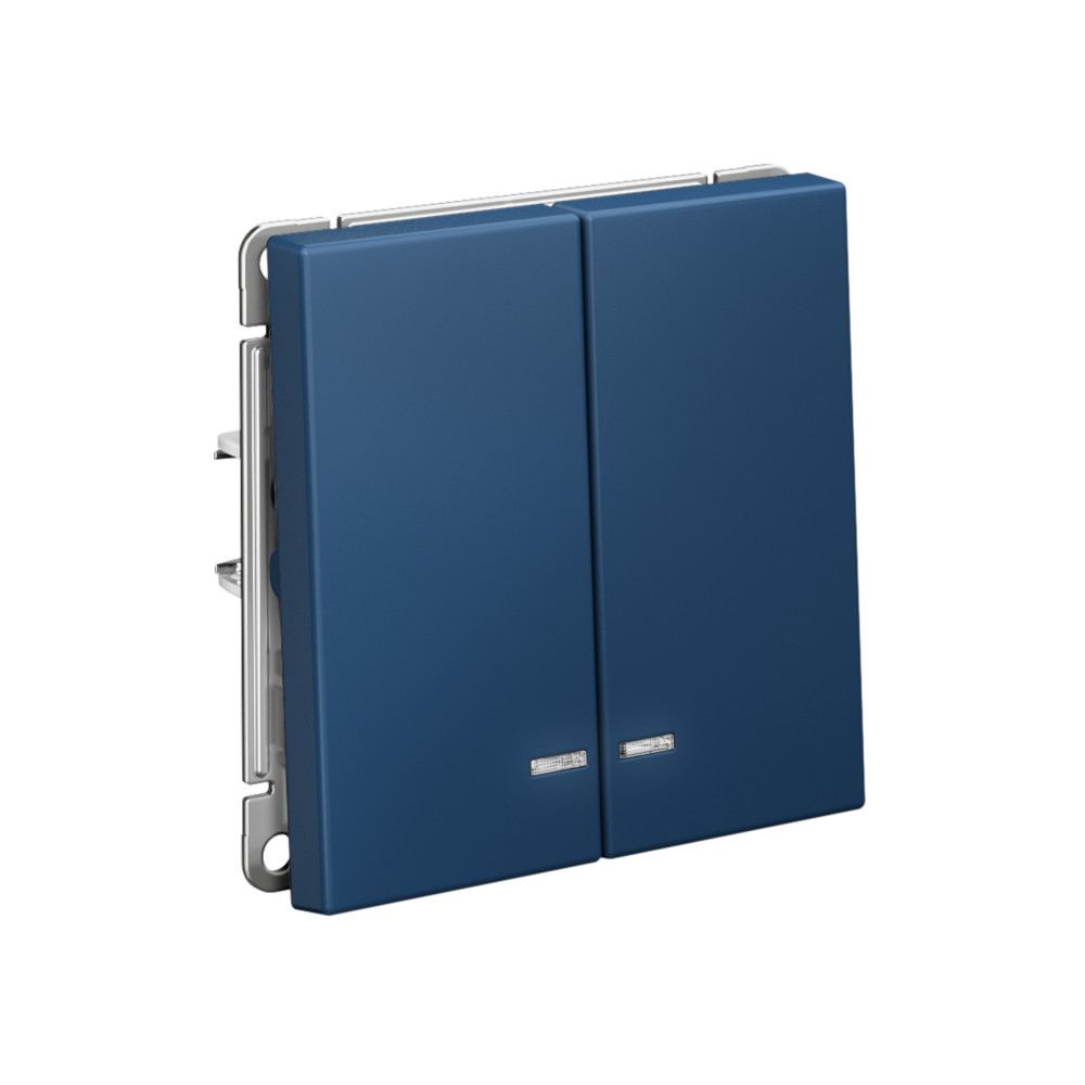 ARTGALLERY 2-клавишный выключатель с подсветкой, сх.5а, 10АХ, механизм, аквамарин Systeme Electric GAL001153