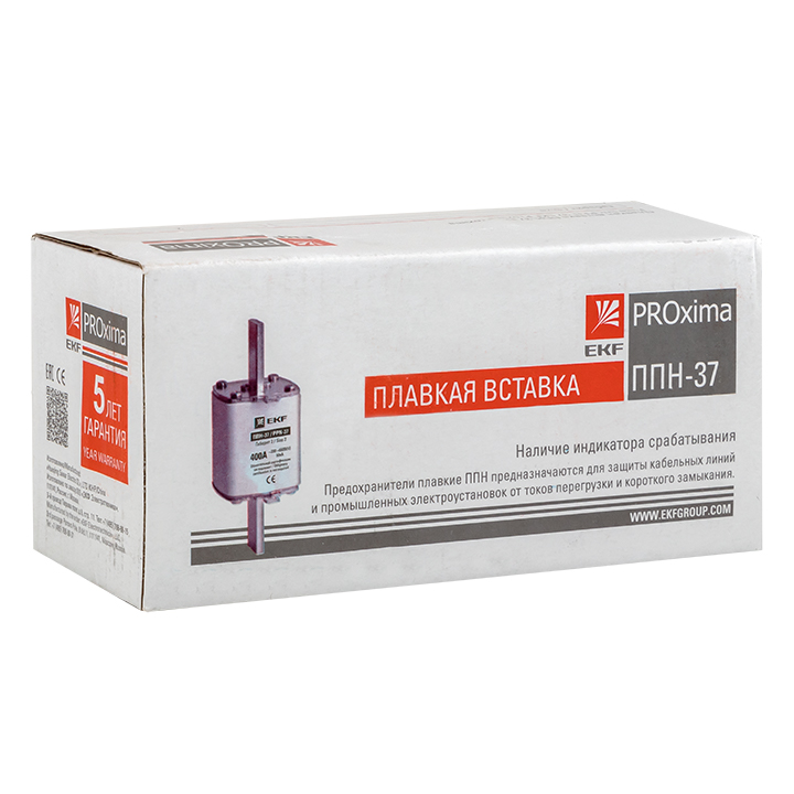 Плавкая вставка ППН-37 400/80А габарит 2 PROxima EKF fus-37/400/80