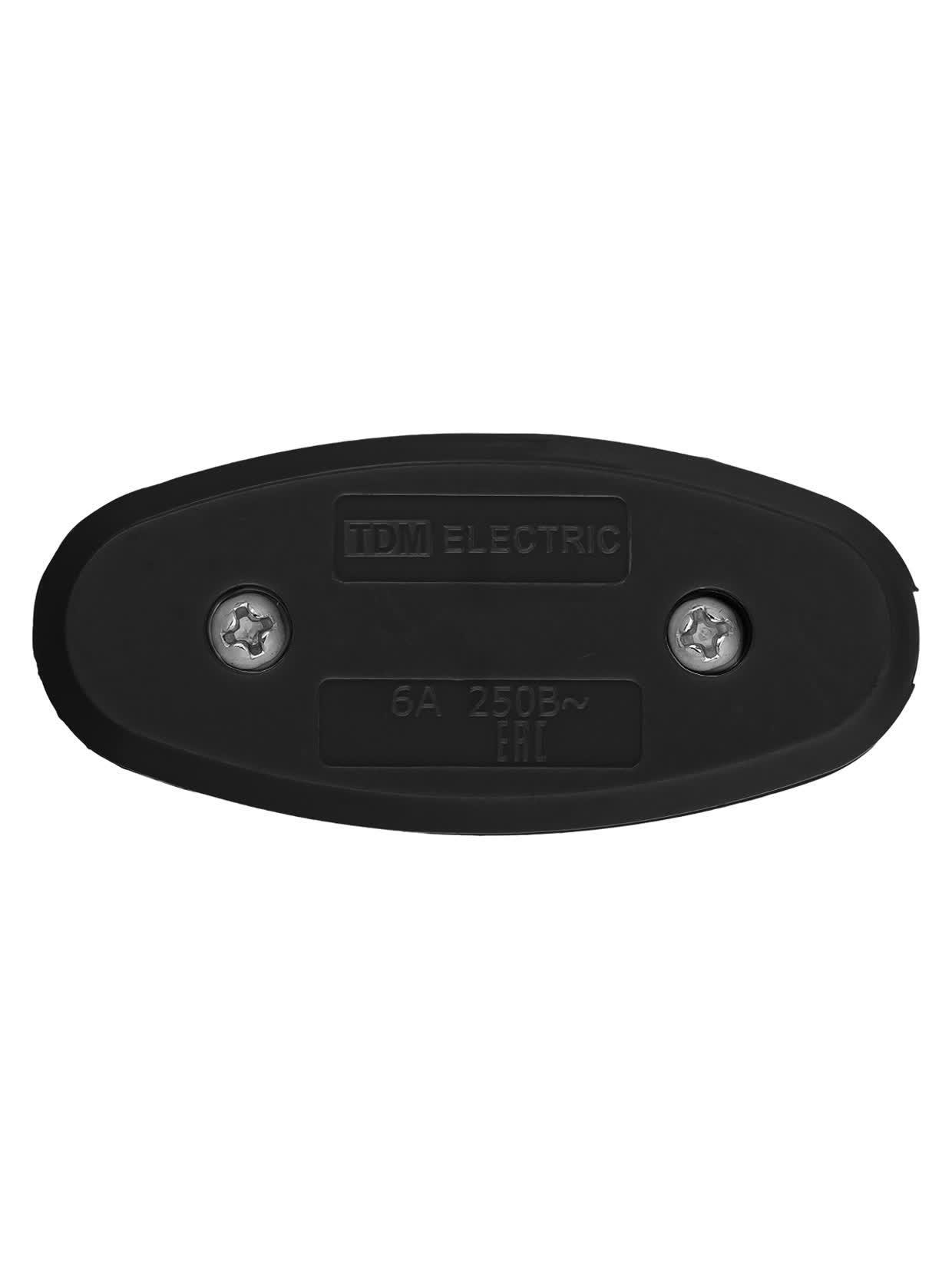 Выключатель на шнур 6А 250В черный с красной кнопкой TDM TDM ELECTRIC SQ1806-0222
