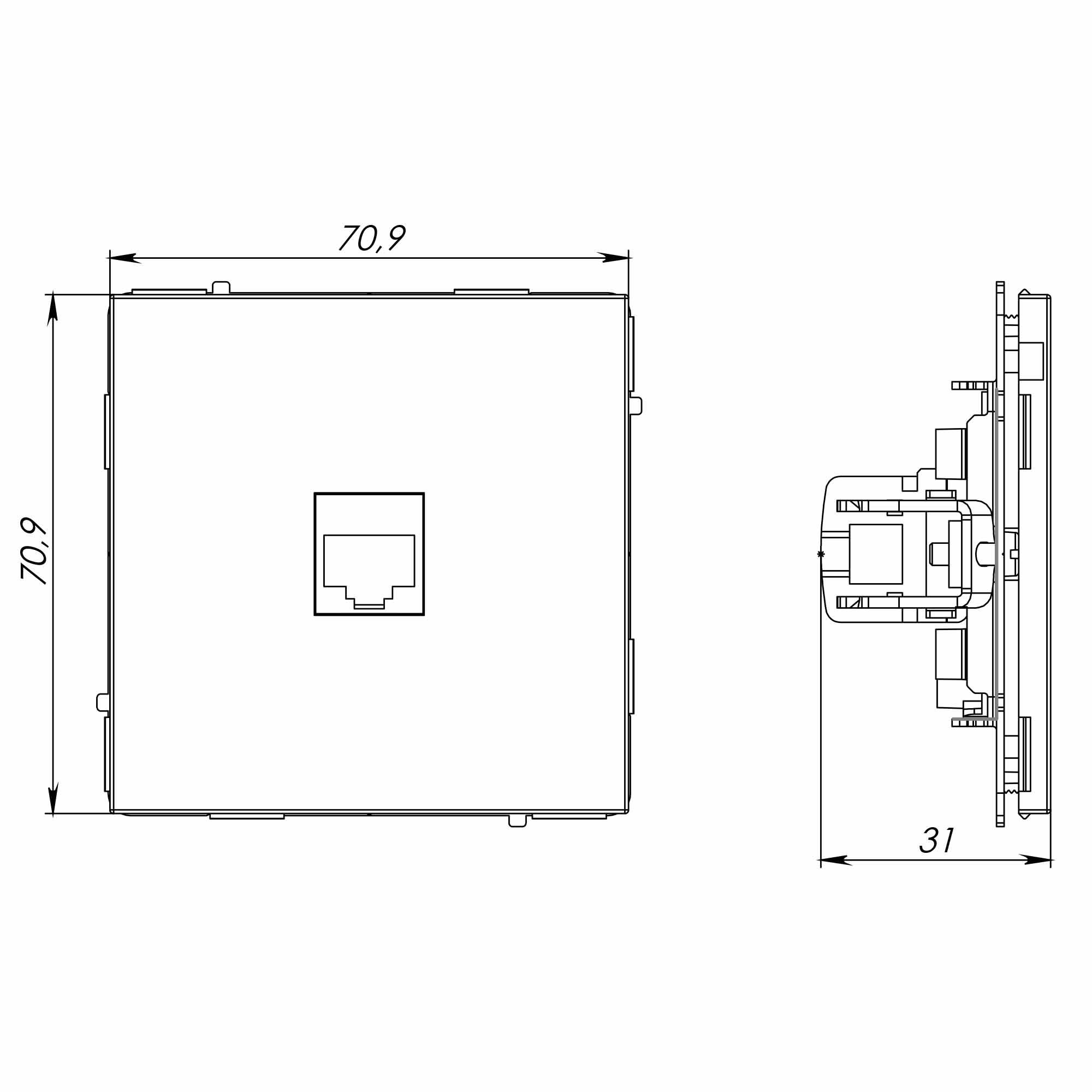 Компьютерная розетка RJ-45 без шторки, кат.5е одинарная, KANT, ванильный марципан DKC 7015663
