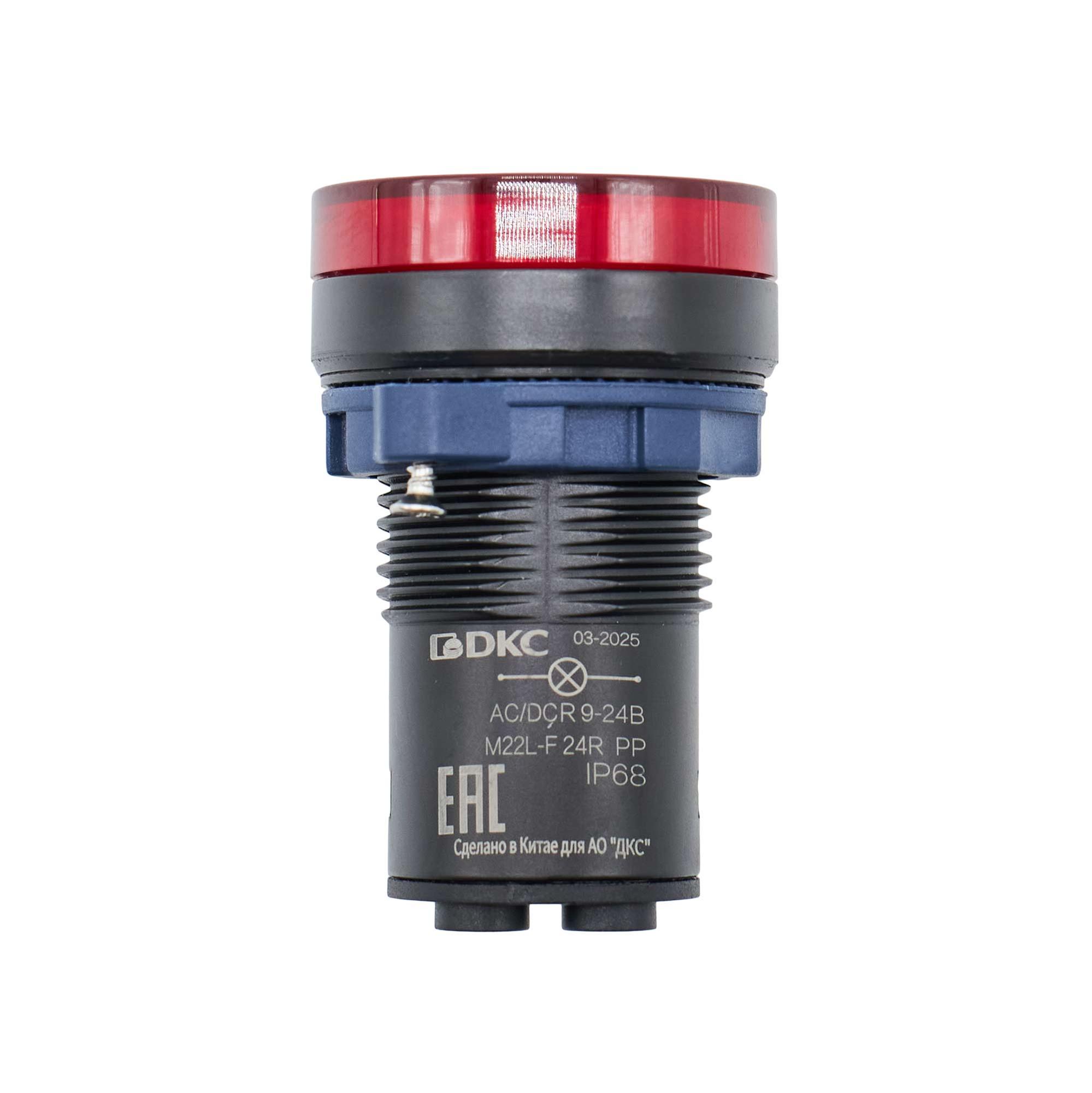 Сигнальный индикатор со встроенным  диодом 9-24В, красный DKC M22L-F24RPP