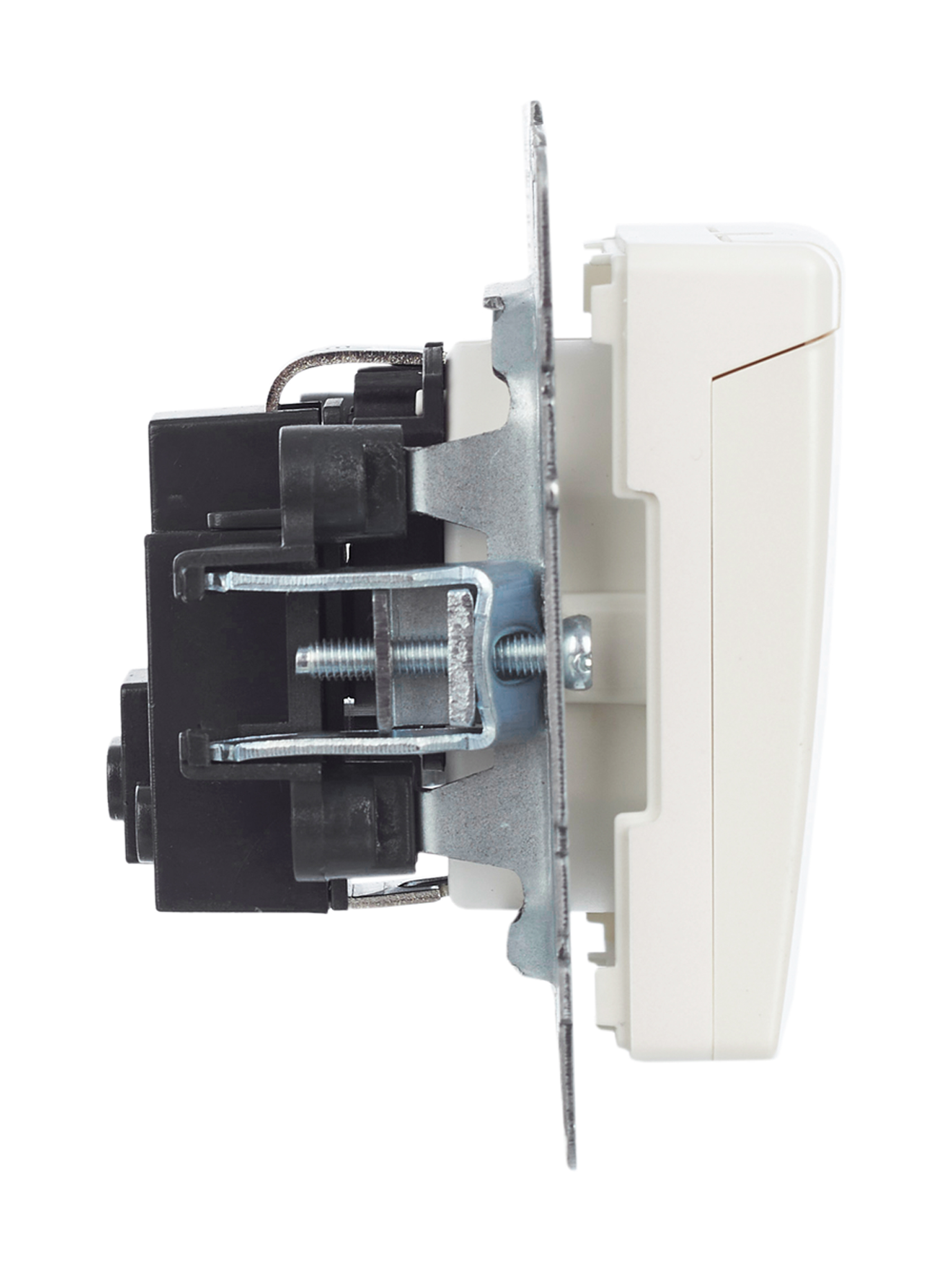 BRITE Розетка с заземлением с защитными шторками и крышкой 16А IP20 РСбш10-3-БрЖ жемчуг IEK BR-R16-16-K36