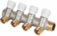 Коллектор 1'x4 выхода 1/2' НР с вентилями MVI MM.404.0604
