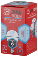 Лампа светодиодная LED P45-6W-840-E14(диод,шар,6Вт,нейтр,E14) ЭРА Б0020628