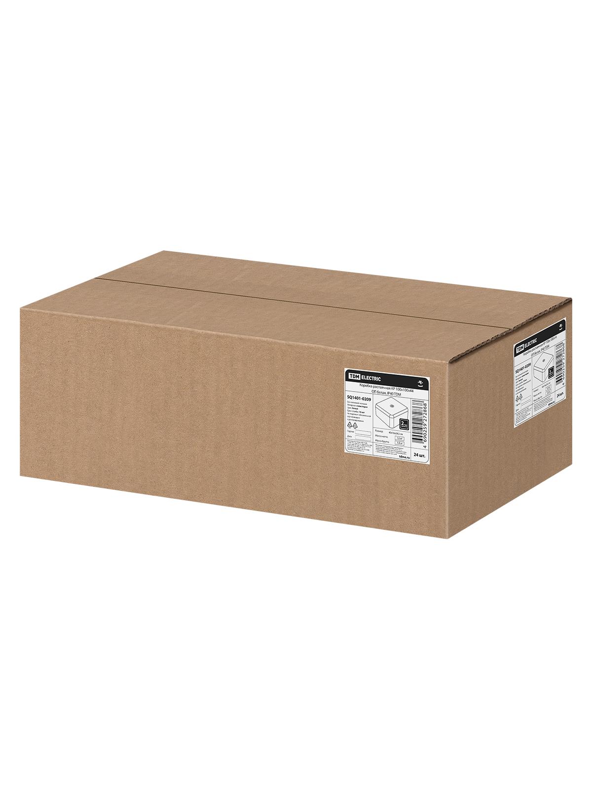 Коробка распаячная КР 100х100х44 ОП белая IP40 TDM ELECTRIC SQ1401-0209