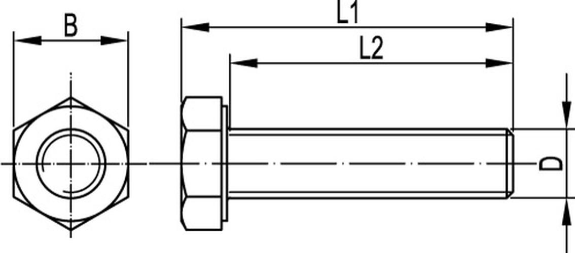Болт шестигранная головка М8х16 (1 уп.-100 шт.) DKC CM020816