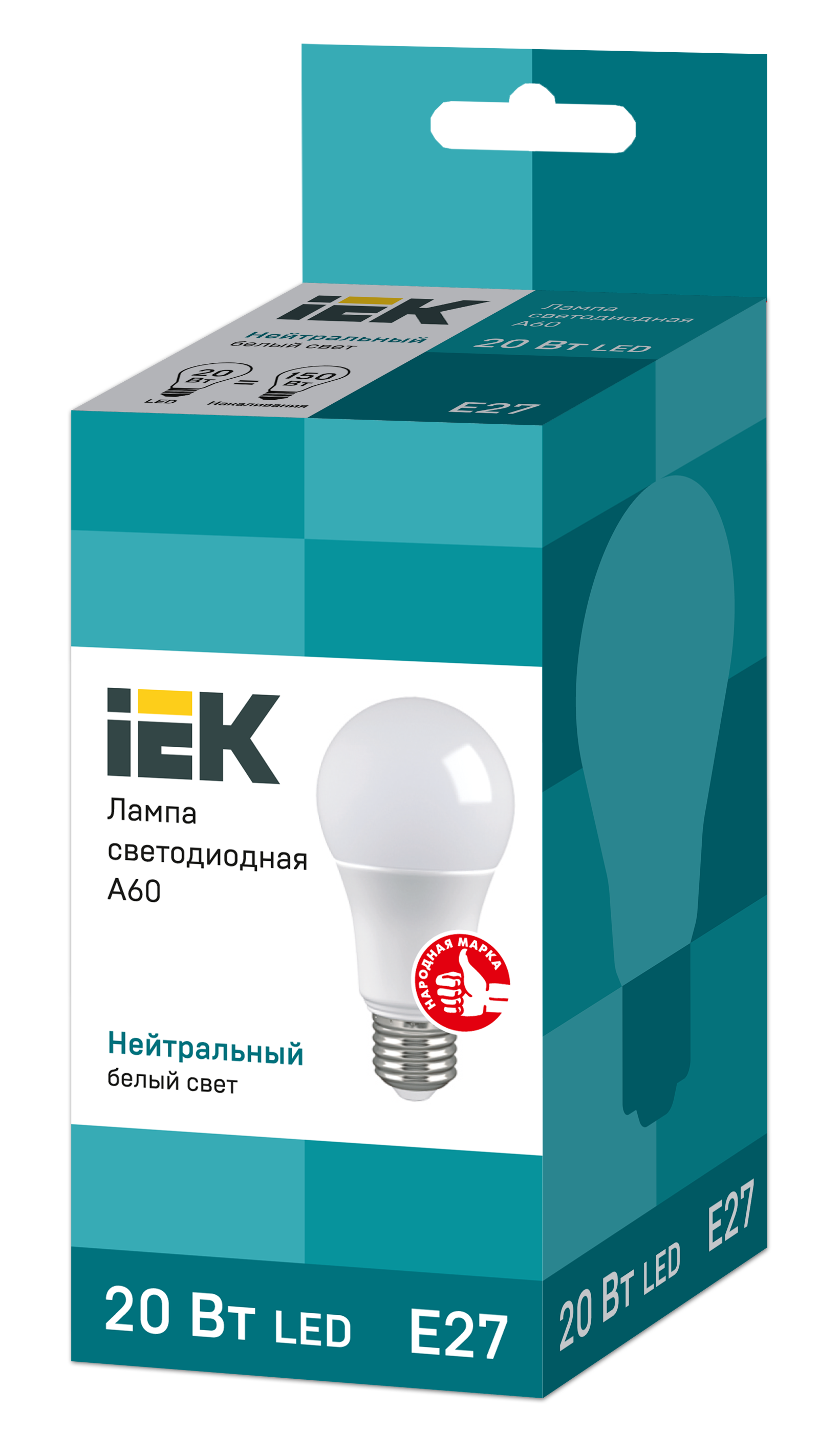 Лампа светодиодная A60 груша 20Вт 230В 3000К E27 IEK LLE-A60-20-230-30-E27