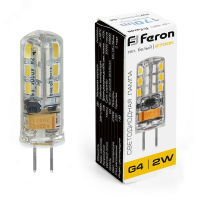 Лампа светодиодная LED 2вт 12в G4 теплый капсульная FERON LB-420 25858