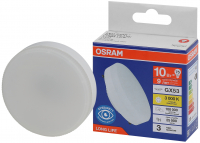 Лампа светодиодная LED 10Вт GX53 3000К 800Лм спот 220В (замена 75Вт) OSRAM LEDVANCE 4099854185786