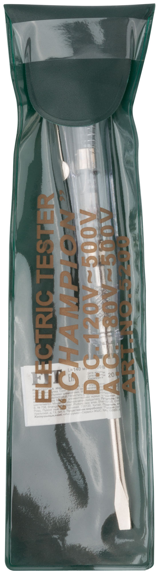 Отвертка индикаторная, белая ручка, 100-500 В, 140 мм FIT 56524