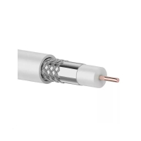 Кабель коаксиальный RG-6U, 75 Ом, CCS/Al/Al, 64%, бухта 100 м, белый, REXANT 01-2201
