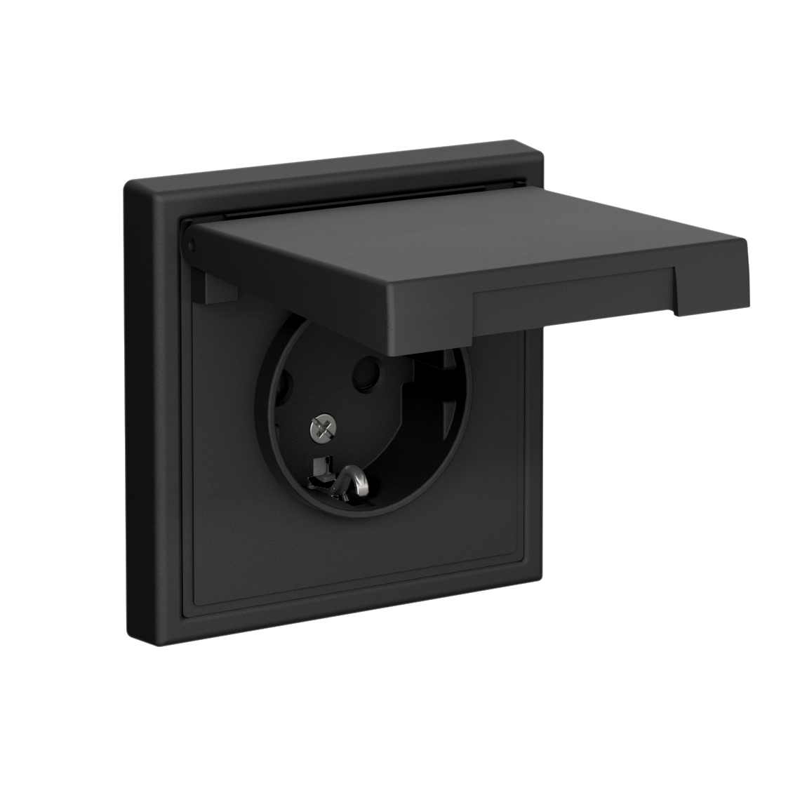 ARTGALLERY розетка с заземл. со шторк. с крышкой, 16А, IP20, механизм, карбон Systeme Electric GAL001046