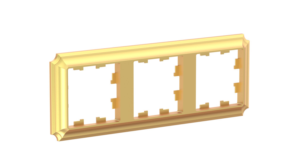 ATLASDESIGN ANTIQUE 3-постовая рамка, универсальная, ЗОЛОТО Systeme Electric ATN101603