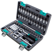 Набор инструментов, 1/4, CrV, пластиковый кейс 57 предметов STELS 14101