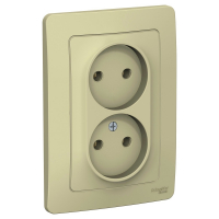 BLANCA С/У РОЗЕТКА двойная без заземления без шторок, 16А, 250В, БЕЖЕВЫЙ Systeme Electric BLNRS000027