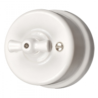 Выключатель Лизетта 1кл., керамика, цвет белый Bironi B1-200-01