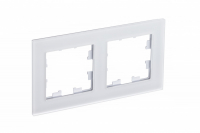 Рамка двухпостовая ATLASDESIGN NATURE, МАТОВОЕ СТЕКЛО БЕЛЫЙ Systeme Electric ATN330102