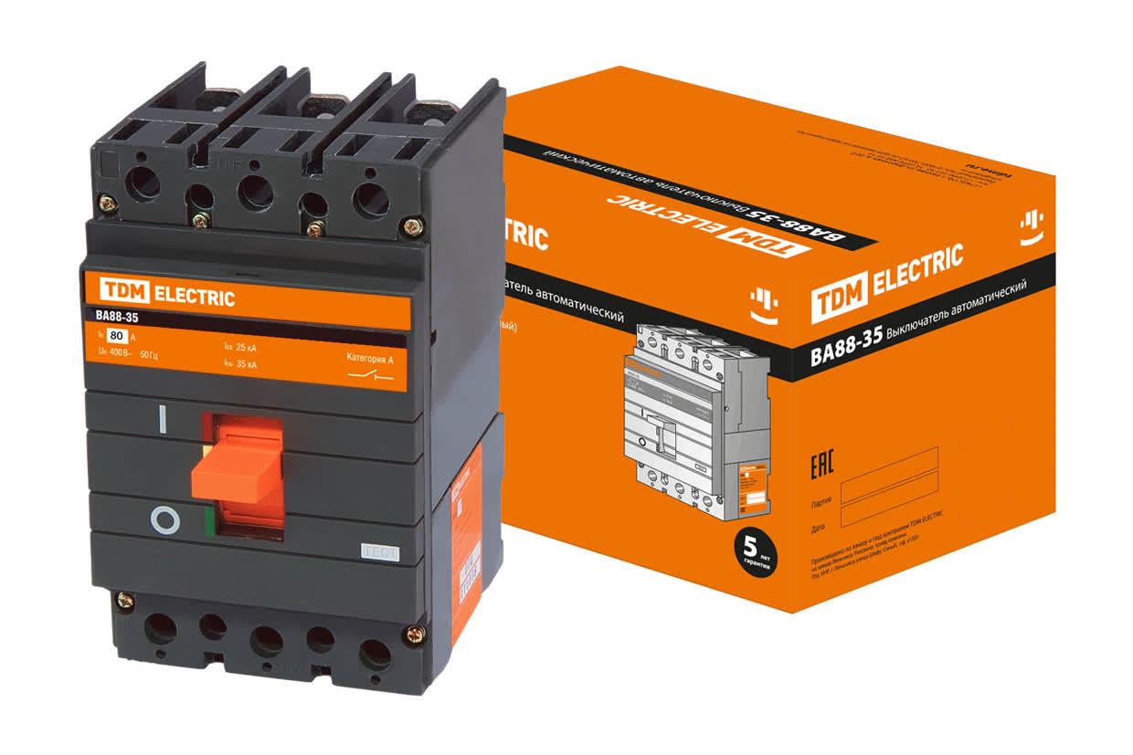 Выключатель автоматический ВА88-35 3Р 80А 35кА TDM ELECTRIC SQ0707-0067