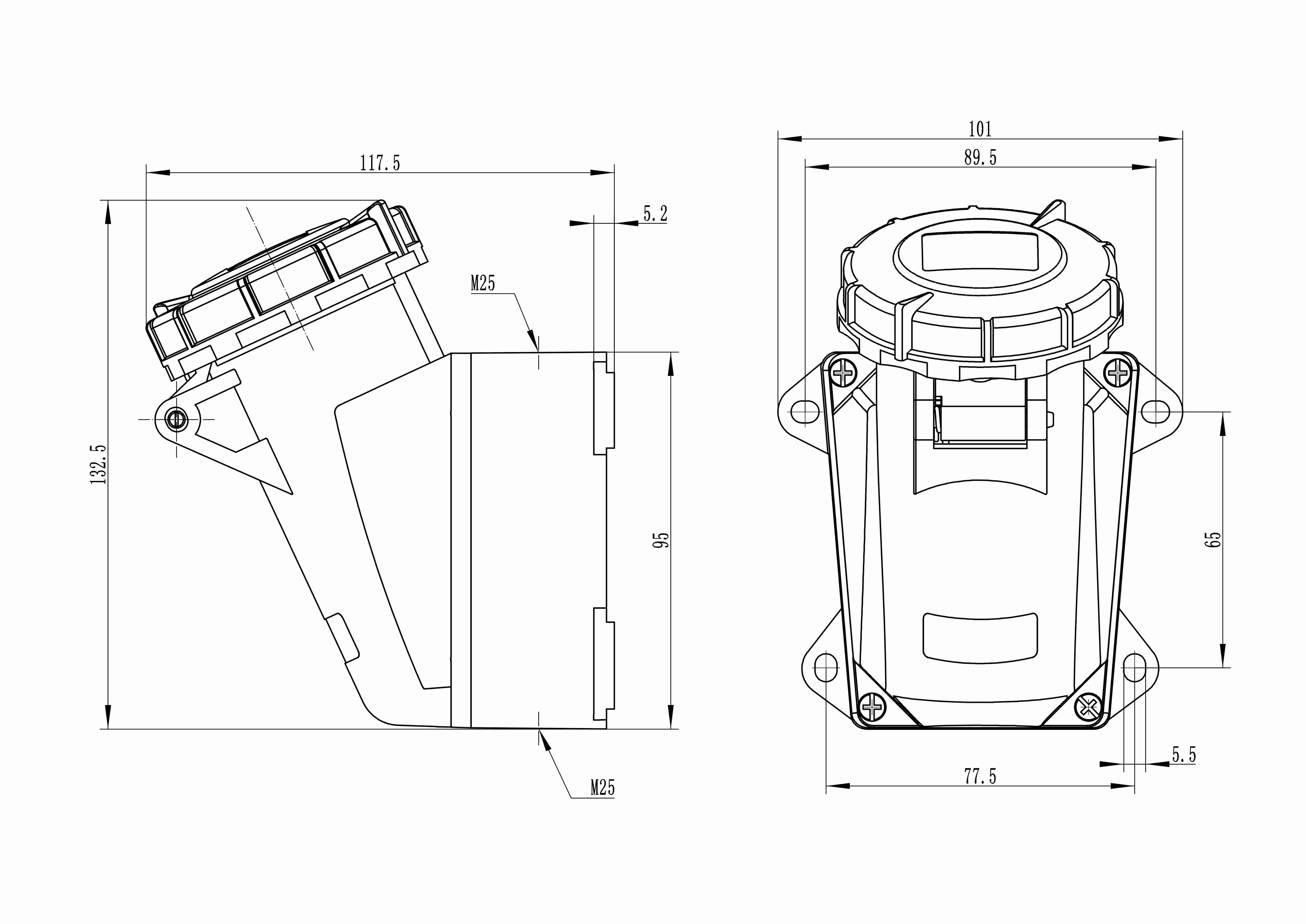 Розетка наружная IP67 16A 2P+E 230В DKC DIS5181653T