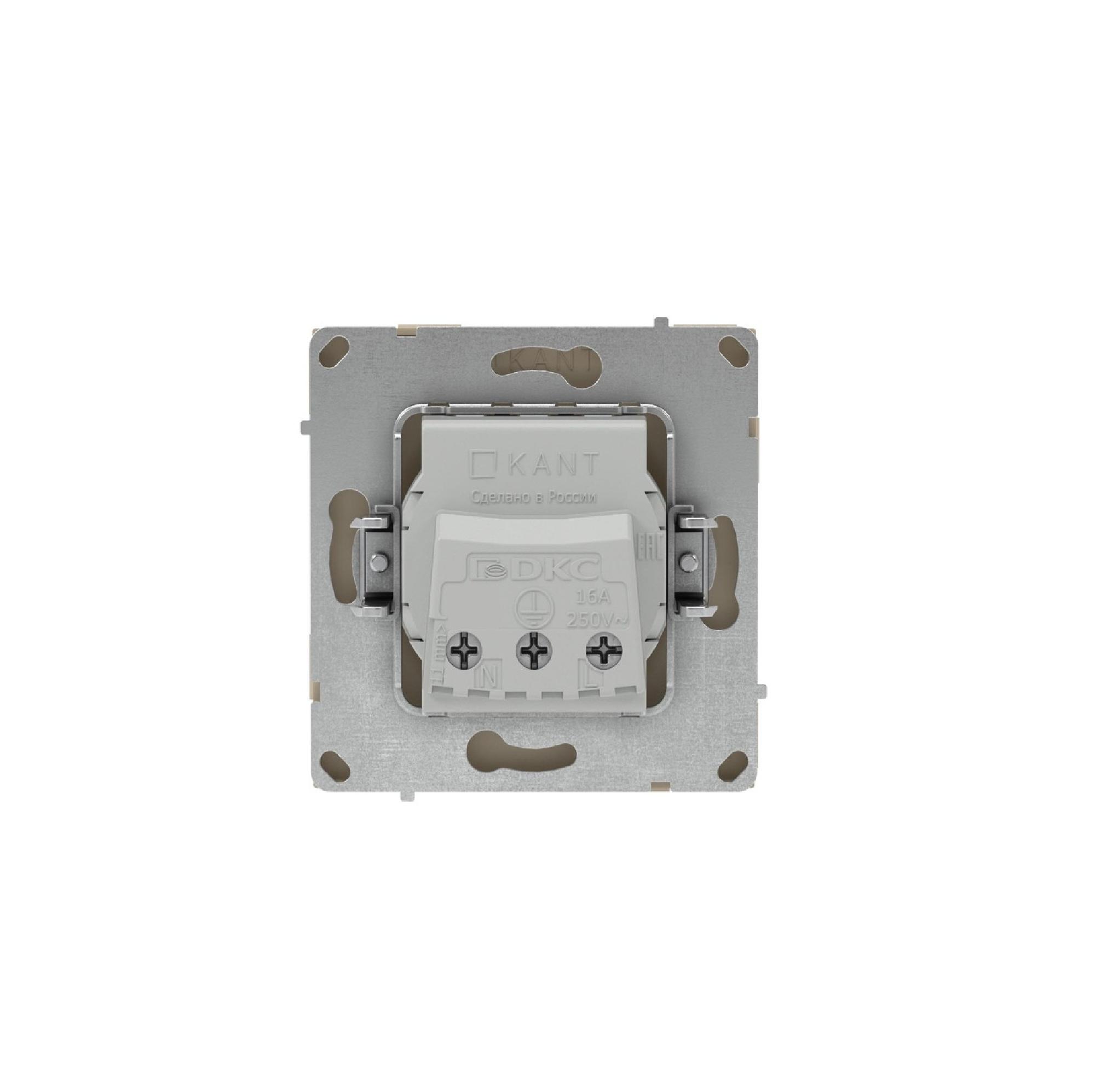 Розетка силовая, 2P+E, с з/ш, KANT, ванильный марципан DKC 7015003