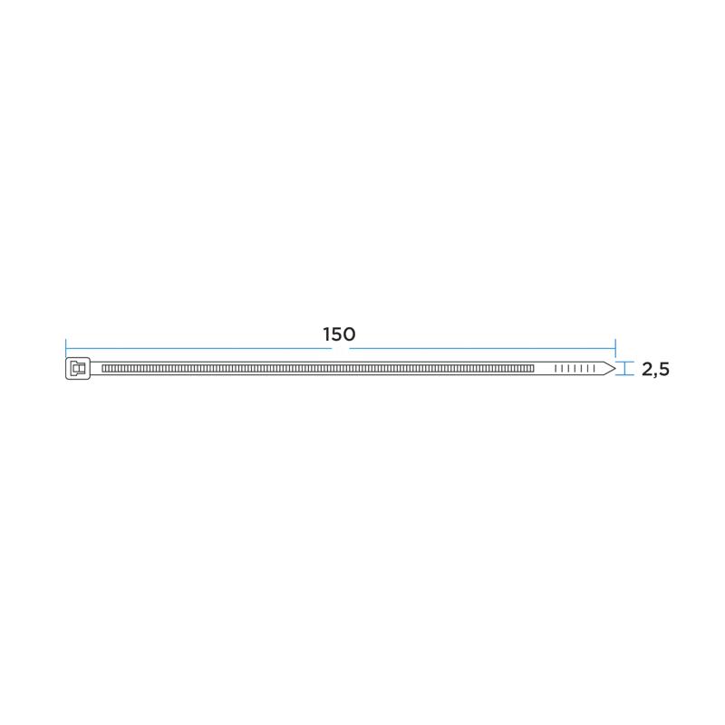 Хомут-стяжка кабельная нейлоновая PROconnect 150x2,5 мм, черная, 100 шт ProConnect 57-0151