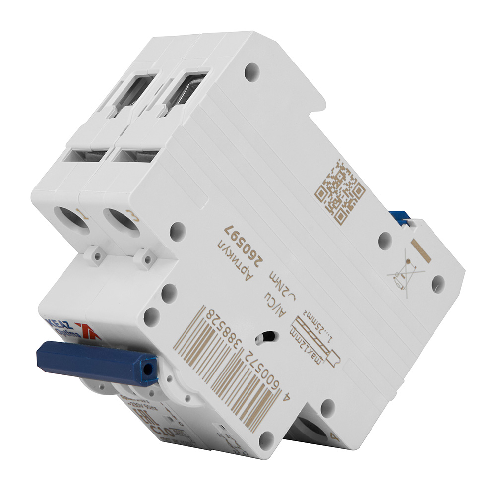 Выключатель автоматический двухполюсный 10А C 6кА AC OptiDin BM63-2C10-УХЛ3 КЭАЗ 260597