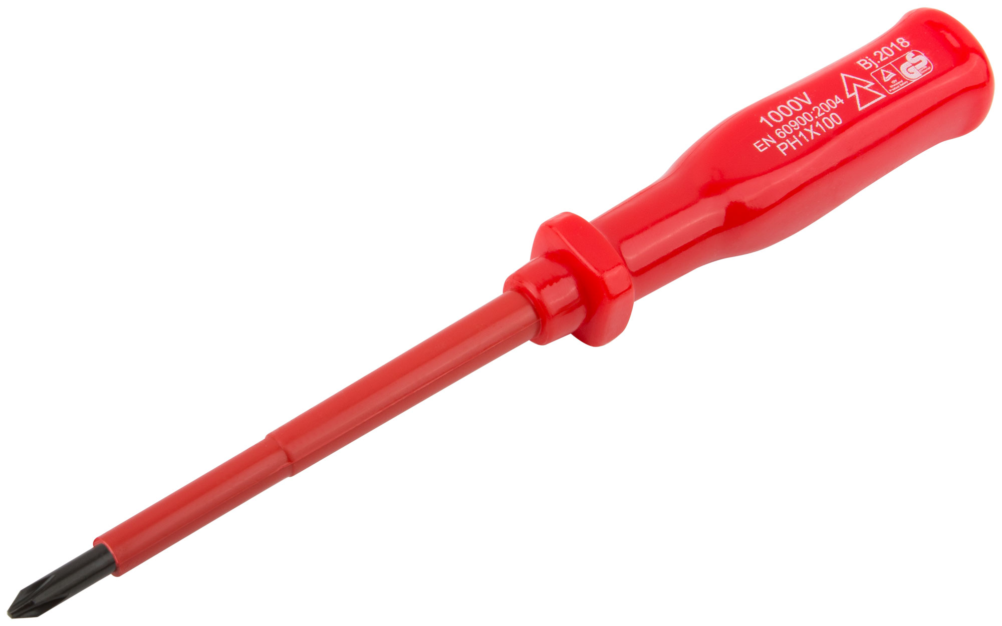 Отвертка изолированная 1000 В, CrV сталь, пластиковая ручка РН1 х 100 мм FIT 55807