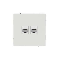Компьютерная розетка RJ-45 без шторки, кат.6А двойная, KANT, белый песок DKC 7010674
