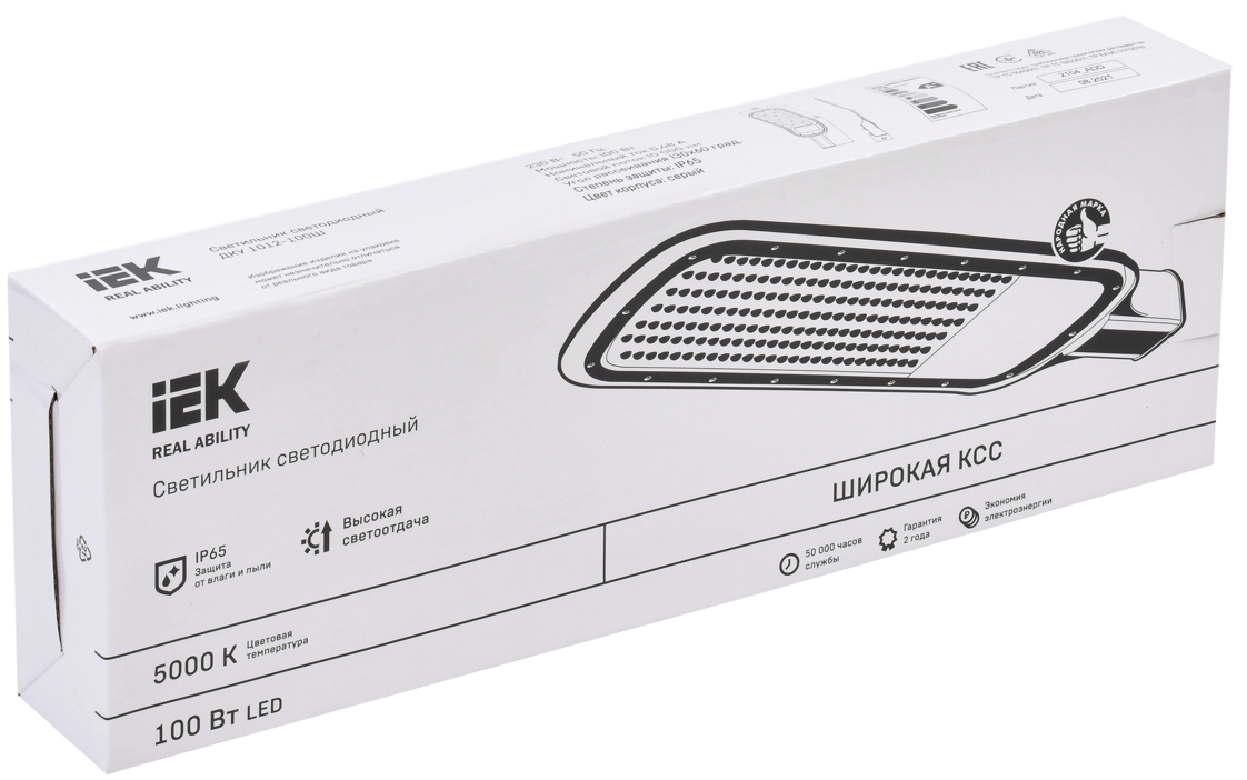 Светильник светодиодный консольный ДКУ 1012-100Ш 5000К IP65 серый IEK LDKU1-1012-100-5000-K03