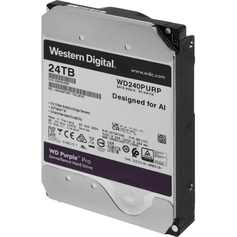Жесткий диск 24TB Purple Pro 3.5'', SATAIII, 7200 об/мин, 512 МБ Western Digital WD240PURP 217332