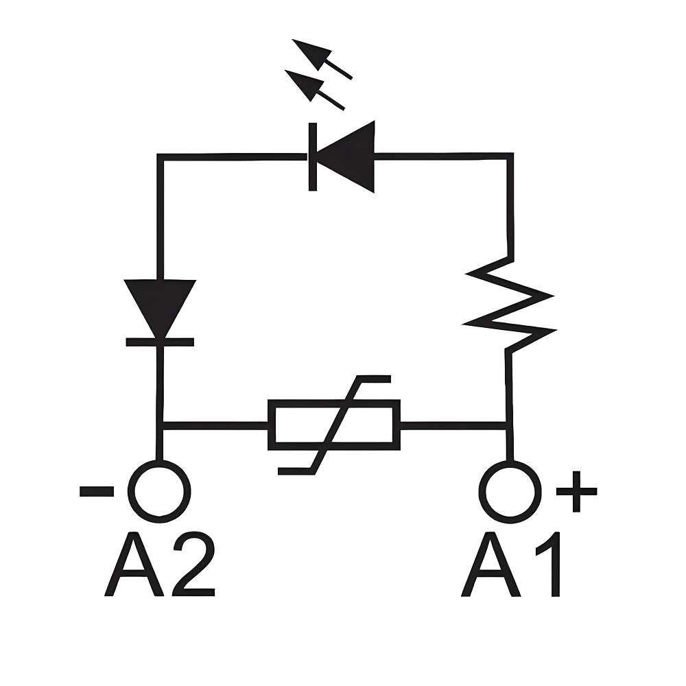 Модуль индикации и защиты, LED зелёный+Варистор (A1+), 240V AC/DC DKC IMD-LV4G