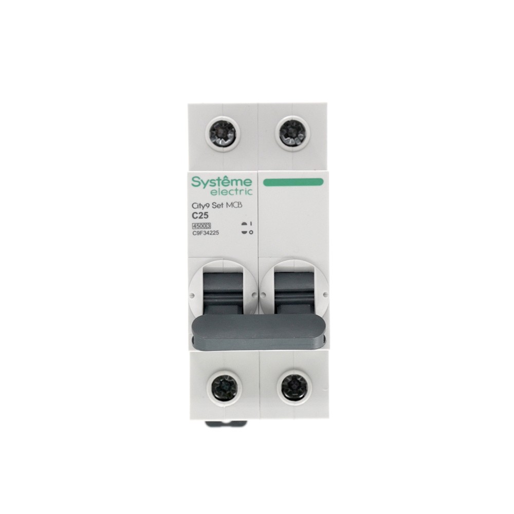 Выключатель автоматический двухполюсный 25А С 4.5kA 230В City9 Set Systeme Electric C9F34225