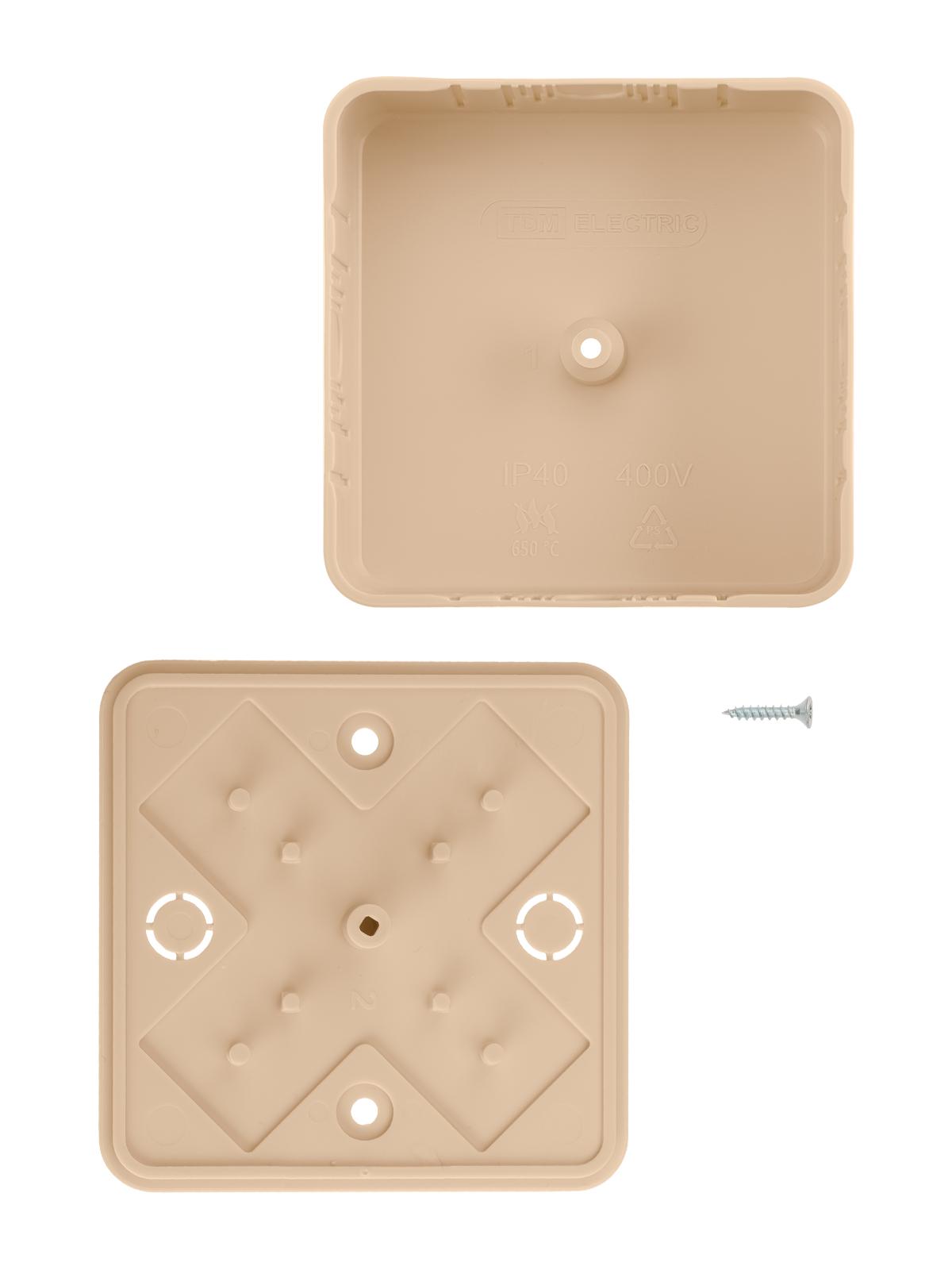 Коробка распаячная КР 75х75х28 ОП сосна IP40, инд. штрихкод TDM ELECTRIC SQ1401-0405