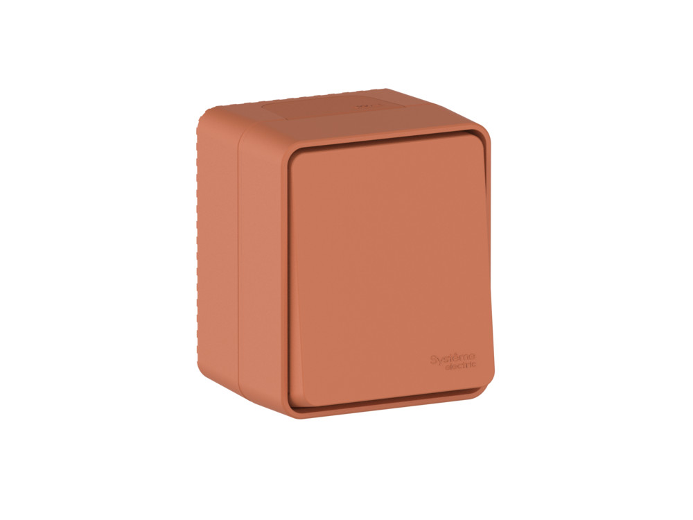 AtlasDesign PROFI IP54 О/У 1-клавишный ВЫКЛЮЧАТЕЛЬ 10 АХ, ТЕРРАКОТОВЫЙ Systeme Electric ATN547011
